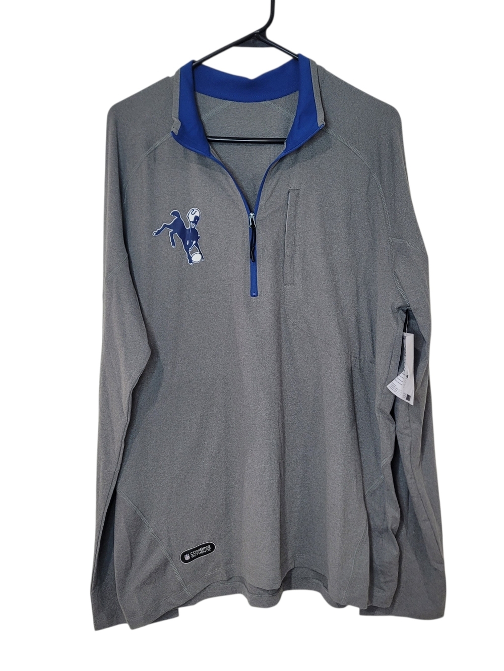 Indianapolis Colts Men's Gray Combine Authentic Large Quarter Zip New
